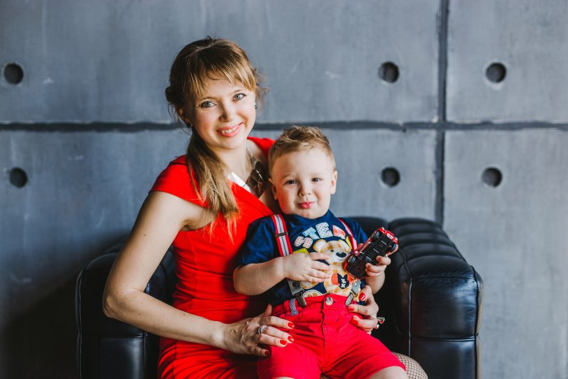 Julia Tikhomirova with her husband