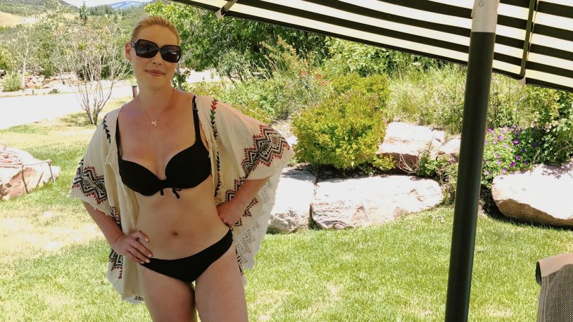 Tits actress Katherine Hage