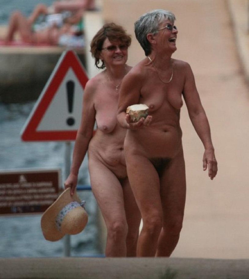 Naked grandmas on a public beach