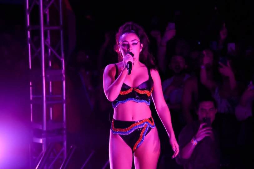 Charli XCX on the stage of panties