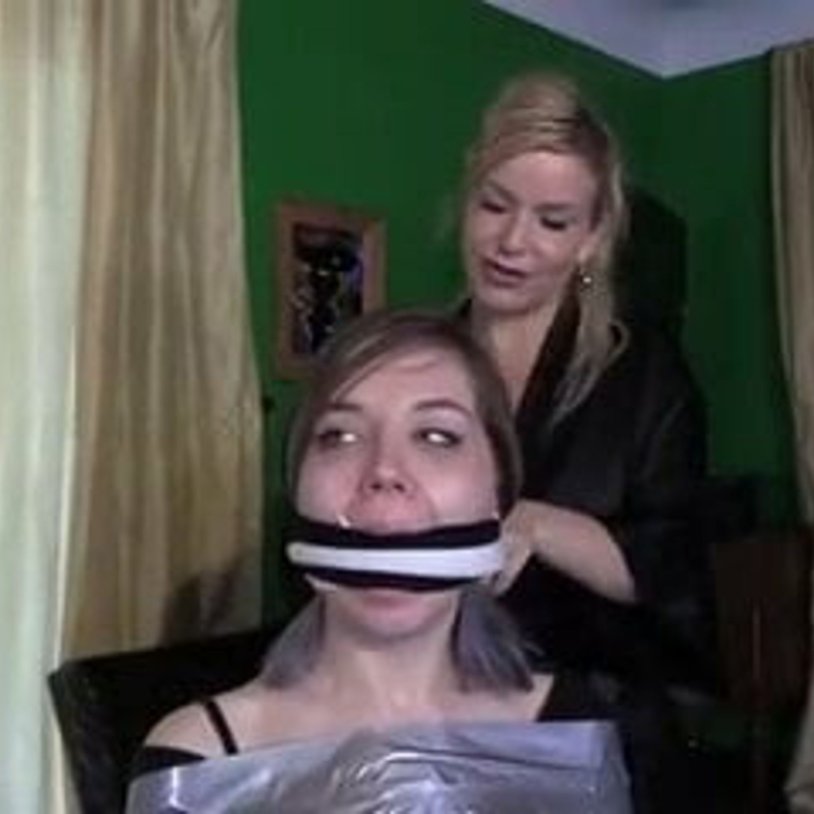 Bondage gagged blonde tight