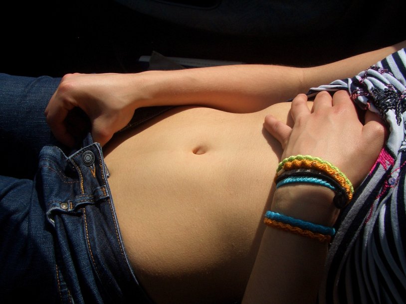 Girl in shorts and vest