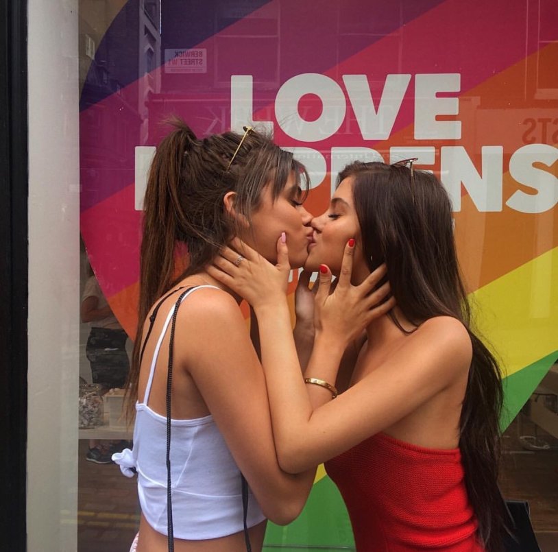 Girl kisses a girl