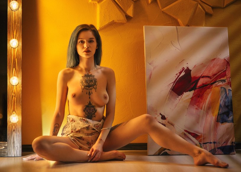 Little girls in the style of nude