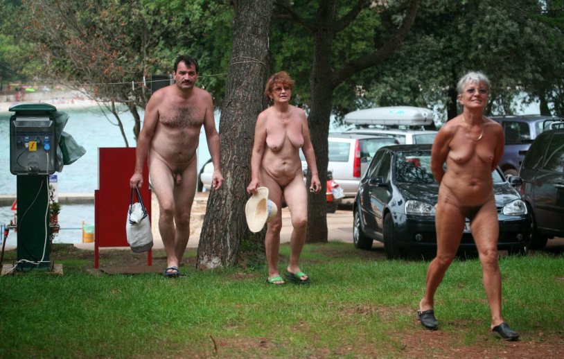 Naked old women in public