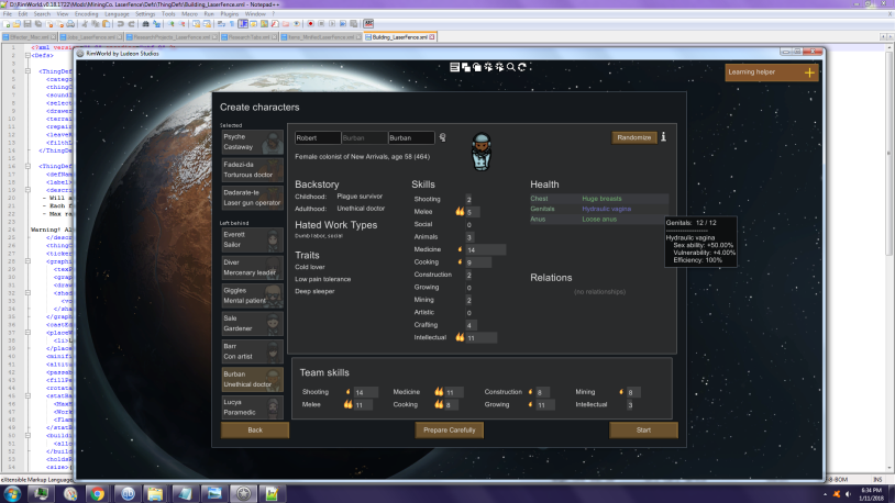 Arts according to Rimvorld