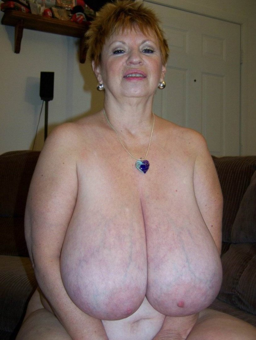 Elderly with big tits selfie