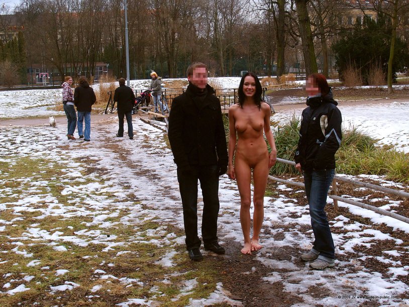 Naked in public in winter