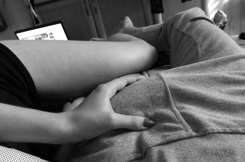 Female legs from above