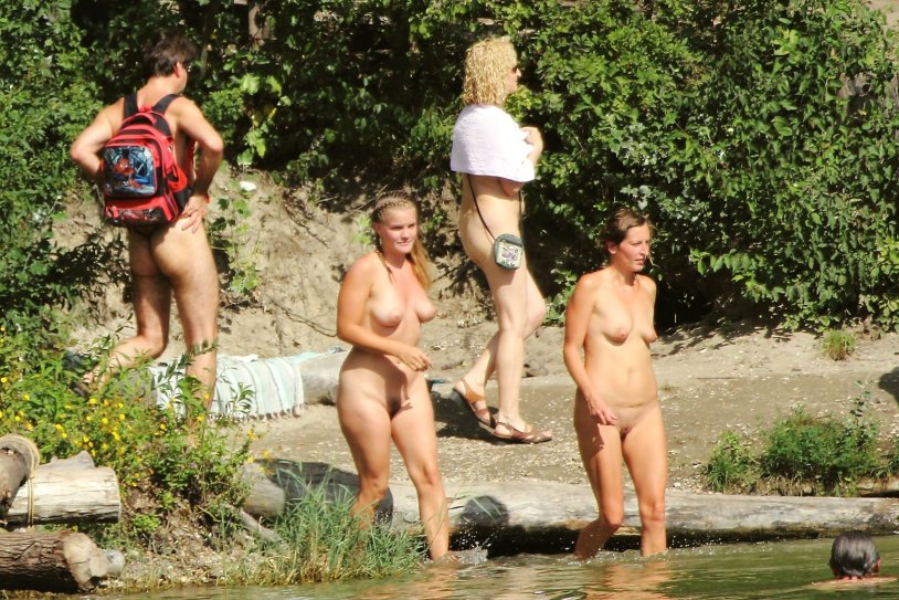Drunk women on the beach nude