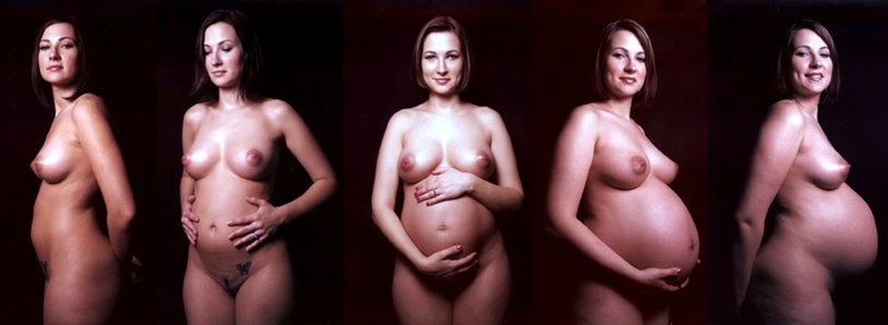 Naked young pregnant women