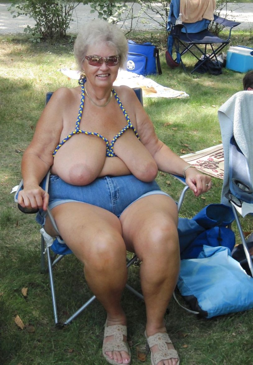Old women with beautiful breasts