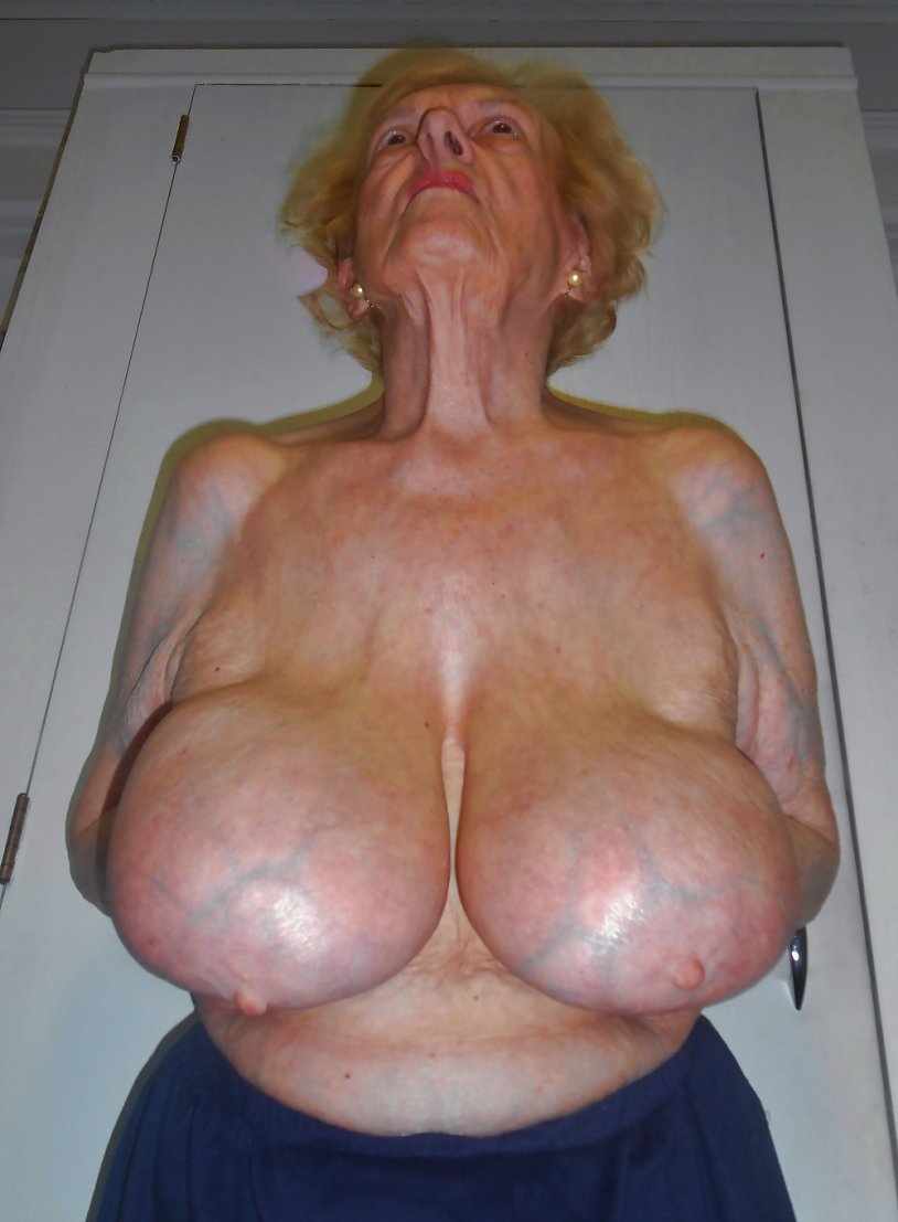 Big hanging breasts old women