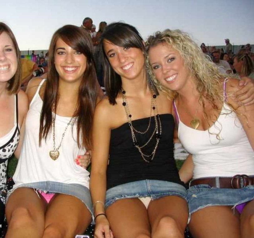 In a micro skirt without panties