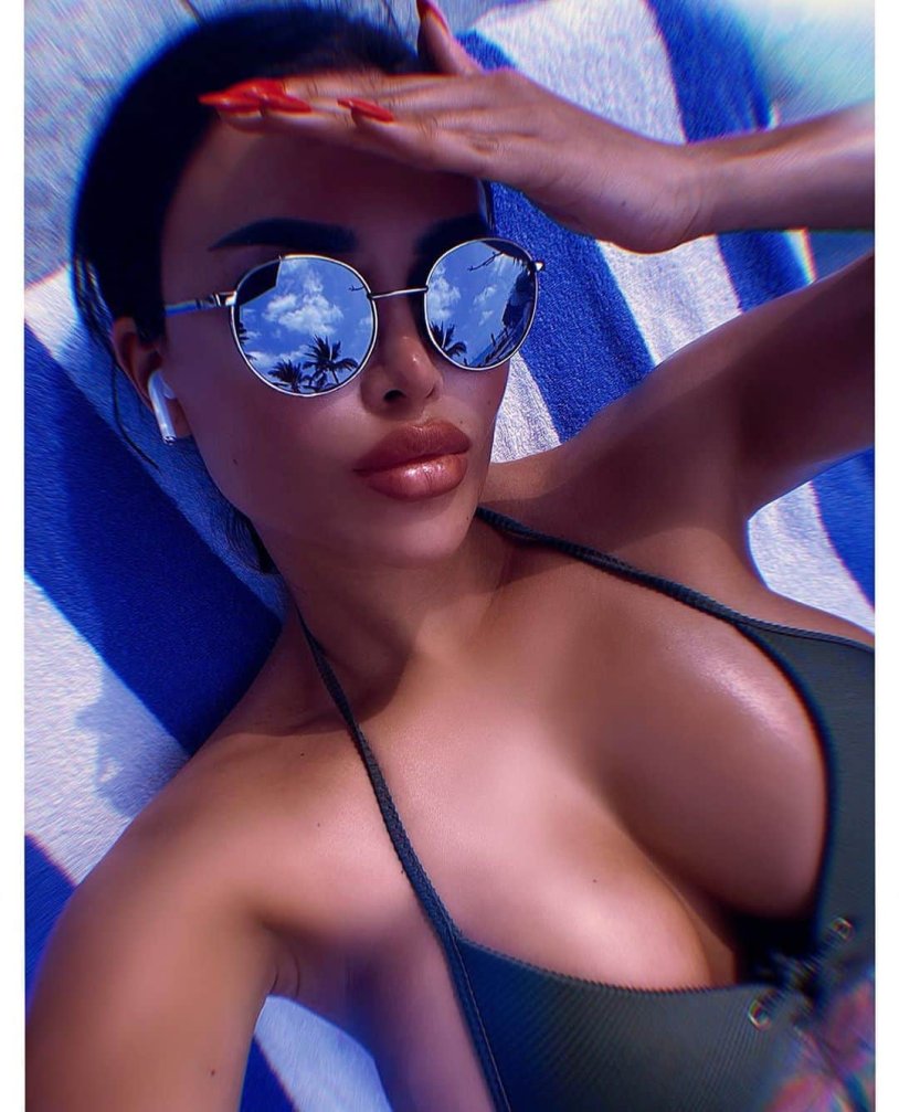 Kuzmina Nita in a black fur coat