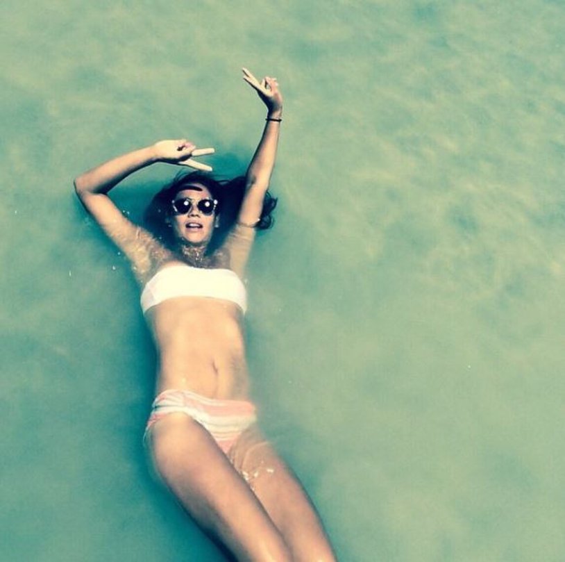 Brunette in a swimsuit