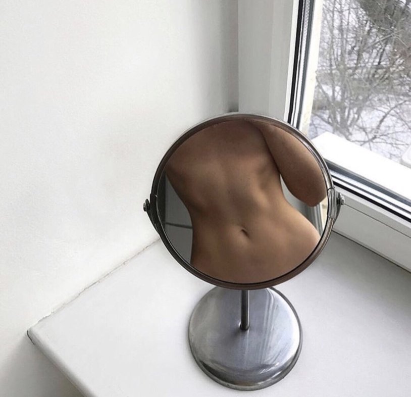 Figure in the mirror