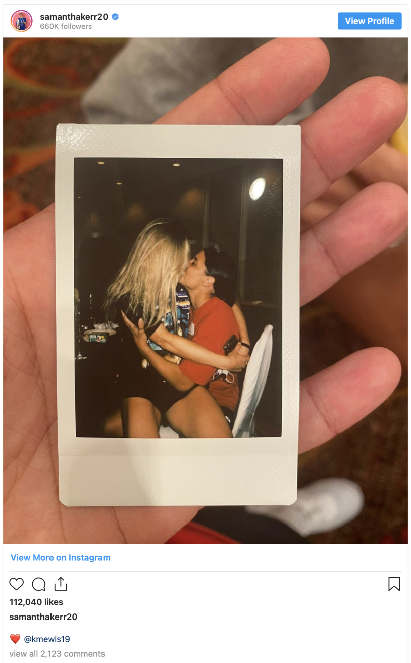 Sam Kerr with a girl