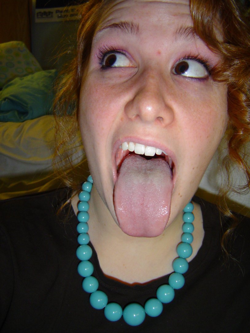 Girls show their mouths