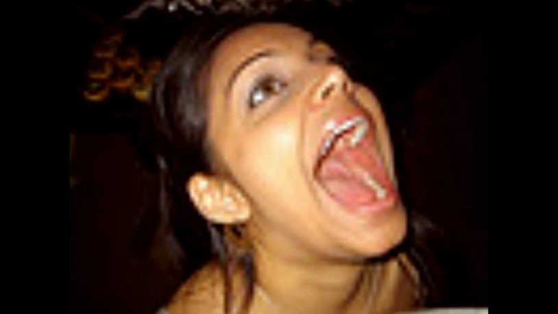 Lana Ruds stuck out her tongue