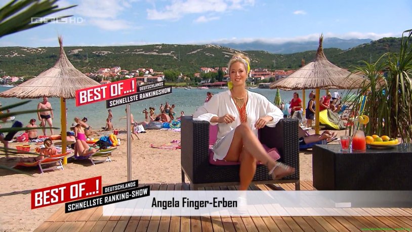 Angela Cole in a swimsuit