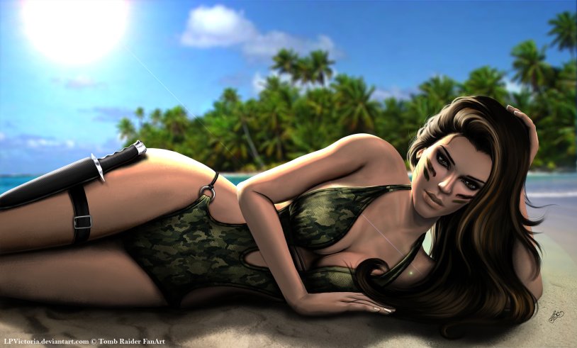 Lara Croft 3d in linen