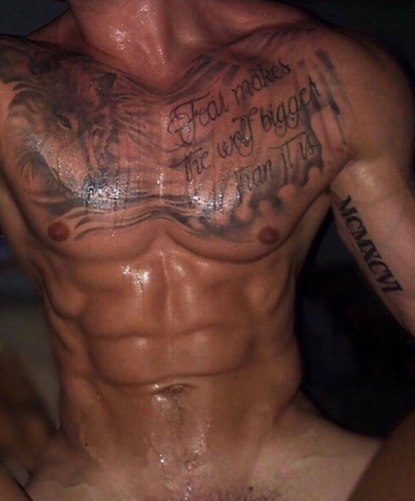 Tattoo on the press male