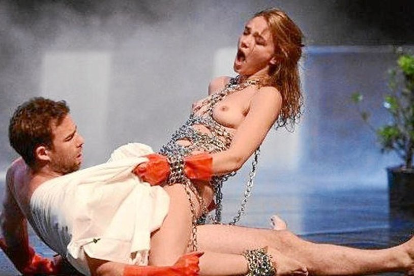 Naked on the theater stage