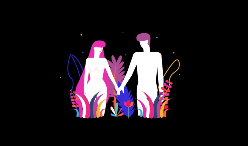 Silhouette behind matte glass