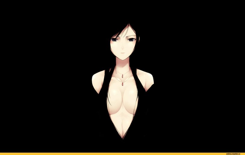 Anime girls on a black background