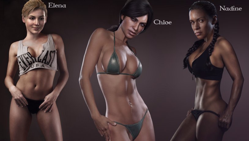 Naked Elena Fisher from Uncharted 4