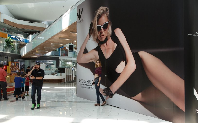 In the shopping center