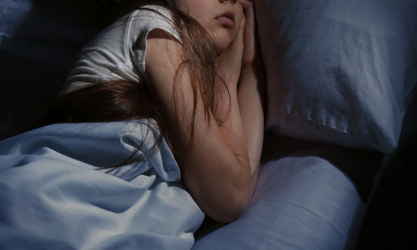 Girl sleeps at night