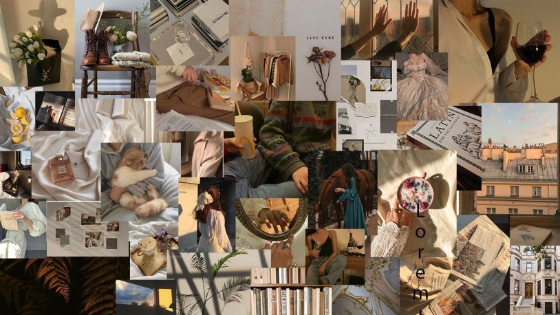 Aesthetics collage beige