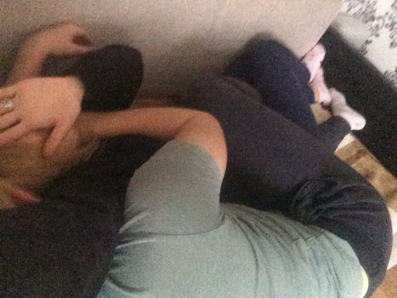 A guy with a girl without a face