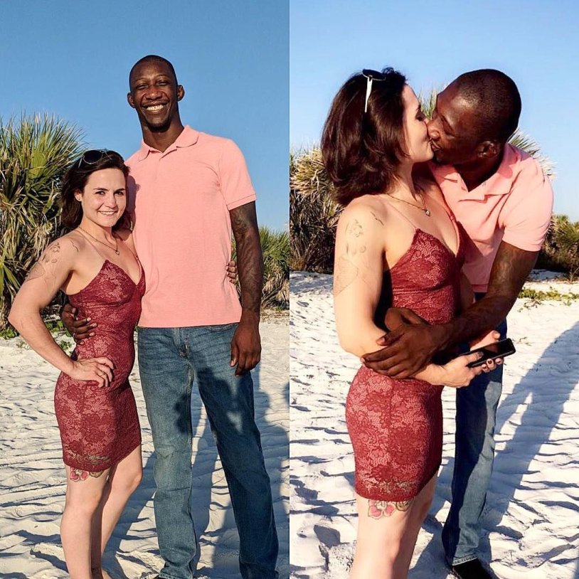 Wife is photographed with a black man