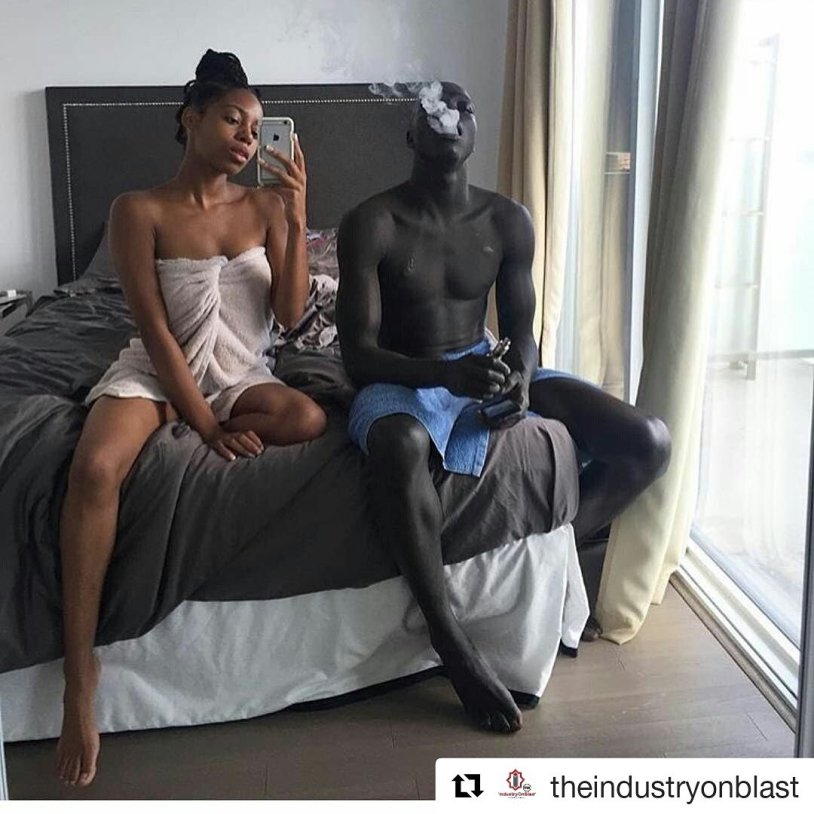 Dark -skinned man and white girl