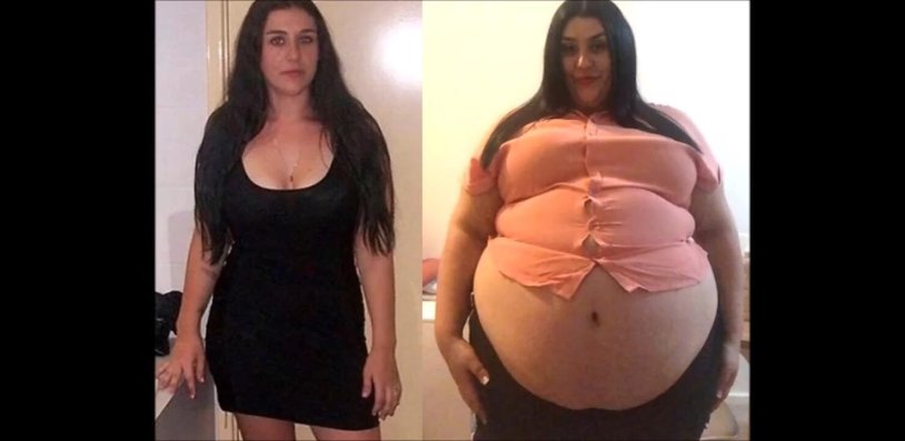 Fiderism before and after the girl shake their stomach