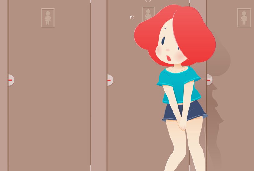 The girl wants to go to the toilet