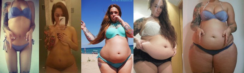 Weight Gain Girl Progression Feedee Belly