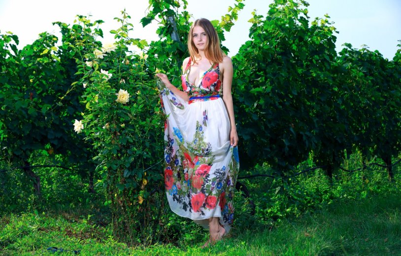 Women's big breasts in foam