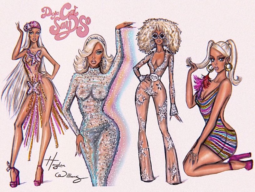 Girl's sketch in a bra