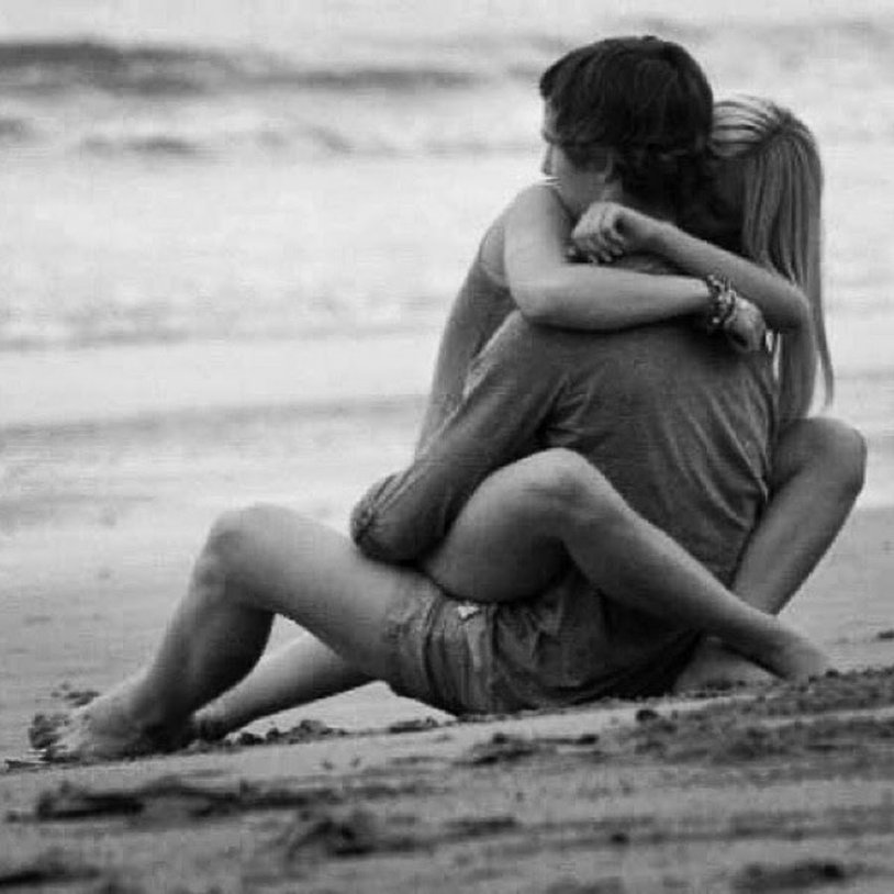 Hugged on the beach
