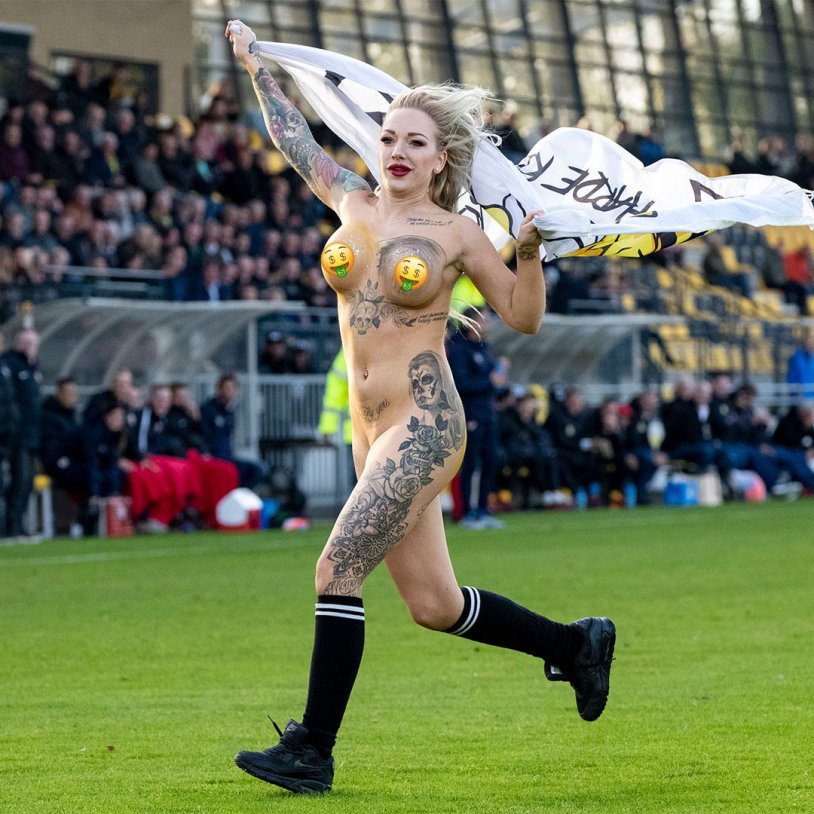 Naked football fans