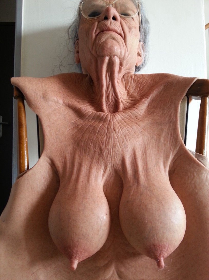 The old woman showed boobs