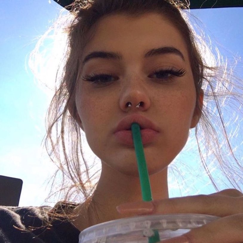 Girl's lips amateur shooting