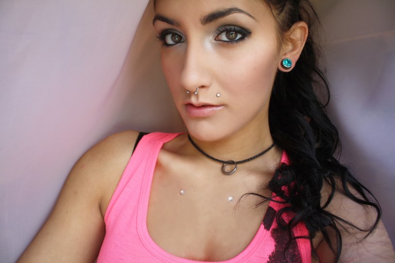 Beautiful girls with piercing in the nose