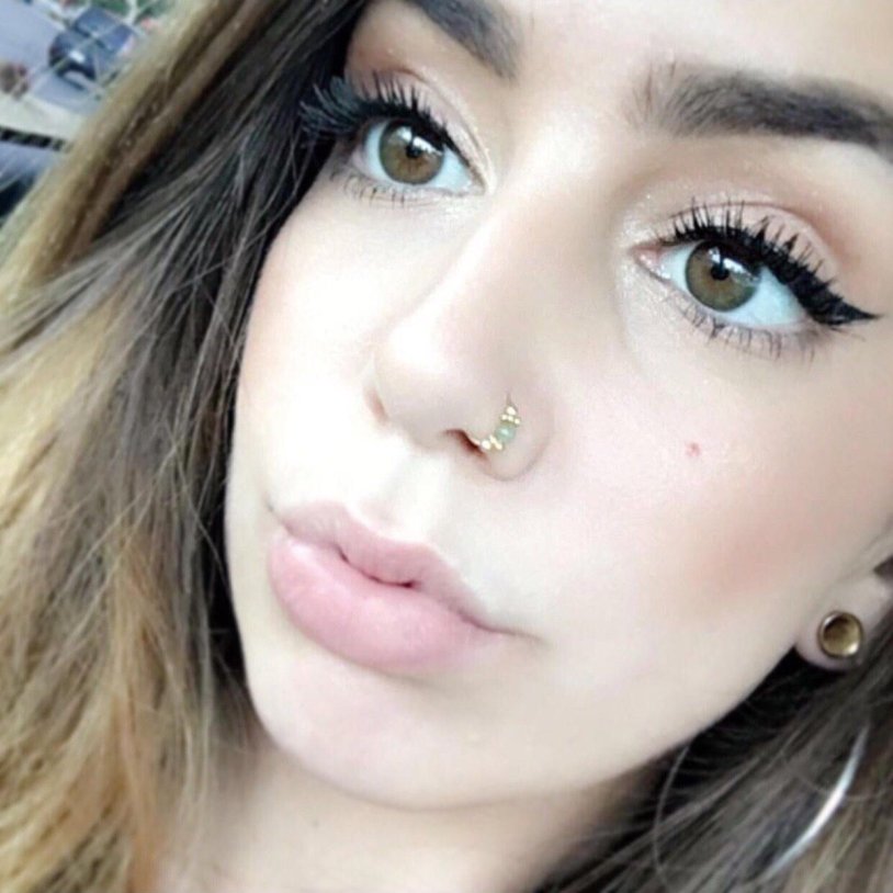 Indian jewelry in the nose septum