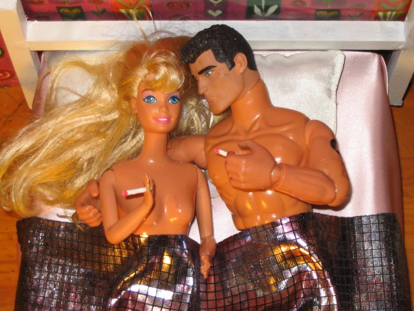 Naked Barbie and Ken dolls