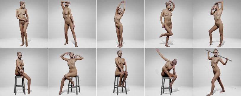 Poses for an erotic photo shoot